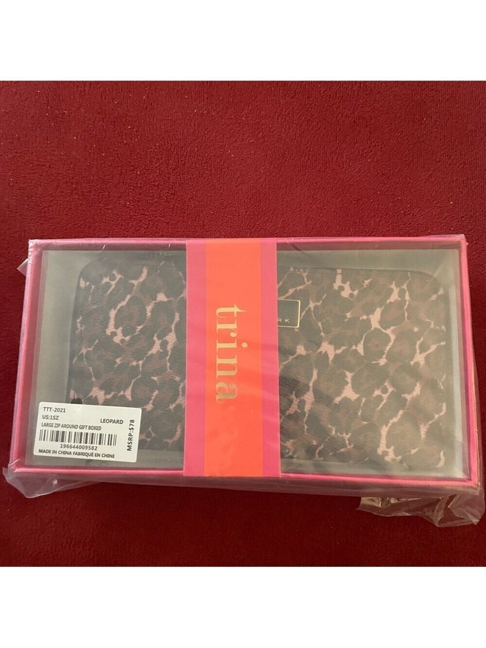 Trina Turk Large Leopard Zip Around Wallet, NWT